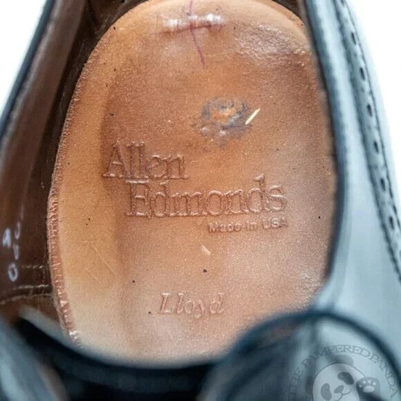 Allen Edmonds Lloyd Black Wingtip Oxfords Dress Shoes Leather Mens Size 9C 32829 - Picture 4 of 6